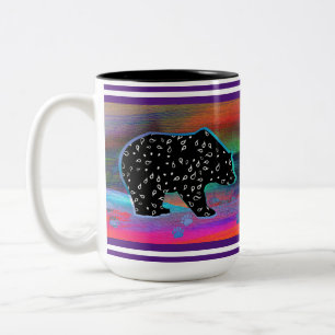 Schwarzer Bärengeist Nordlichter Zweifarbige Tasse