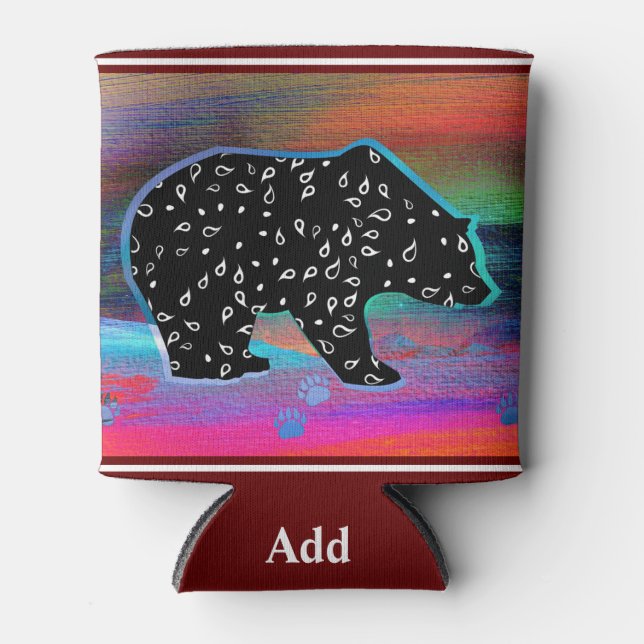 Schwarzer Bärengeist Northern Light Farben können  Dosenkühler (Vorderseite)