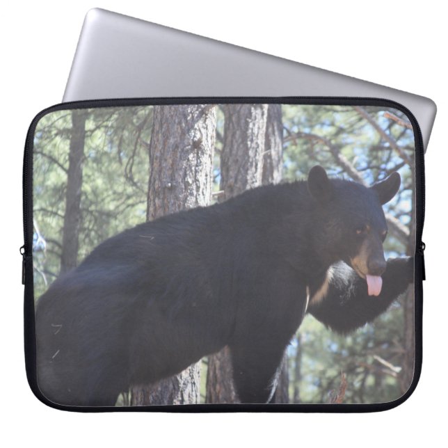 Schwarzer Bärenschlauch Laptopschutzhülle (Vorderseite)