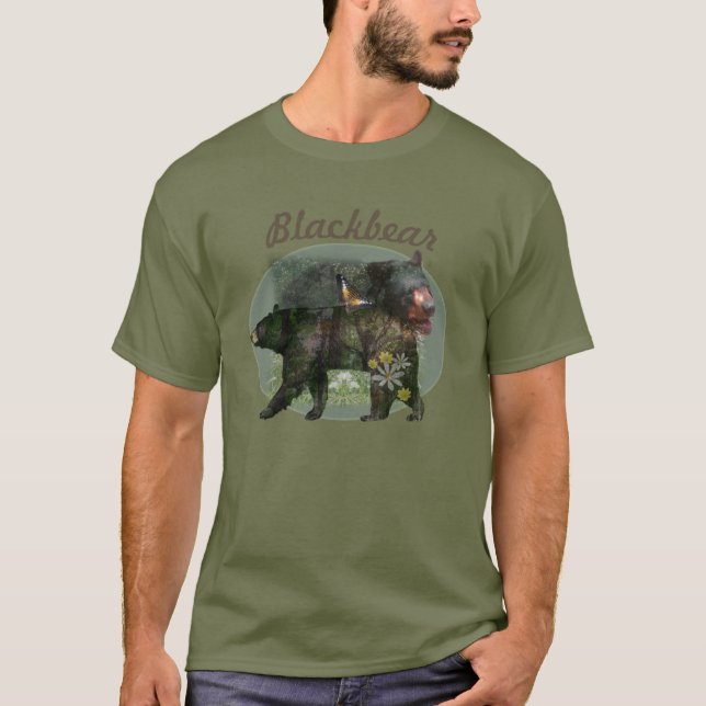 Schwarzer Bärenwald im Inneren T-Shirt (Vorderseite)