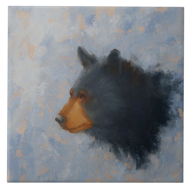 Schwarzer Bärn-Keramik Trivet Fliese (Vorderseite)