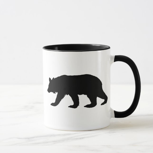 Schwarzer Bärn-Silhouette Tasse (Rechts)