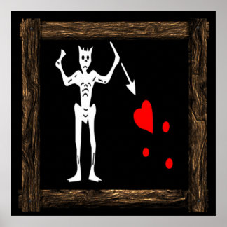 Schwarzer Bart-HolzFrame 5 Poster