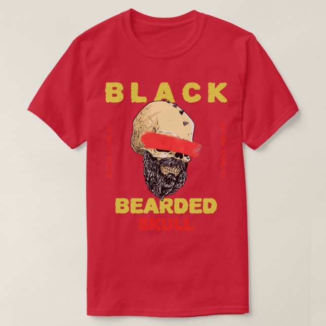 Schwarzer Bartschädel T-Shirt (Design vorne)