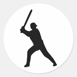 schwarzer Baseball-Spieler Runder Aufkleber