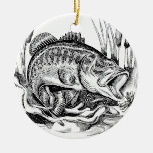 Schwarzer Bass Keramikornament