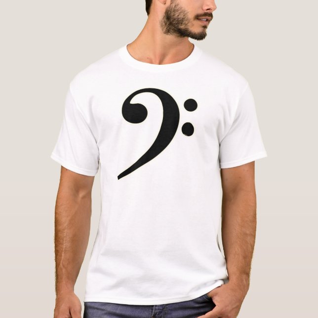 Schwarzer Bassschlüssel T-Shirt (Vorderseite)