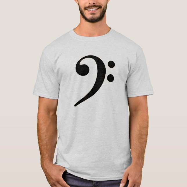 Schwarzer Bassschlüssel T-Shirt (Vorderseite)