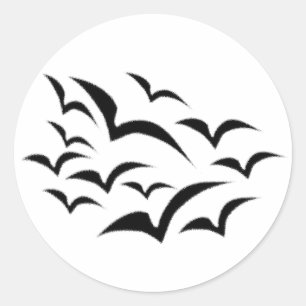 Schwarzer Bat Cloud-Aufkleber Runder Aufkleber
