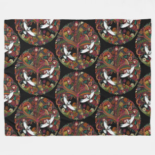 schwarzer Baum Fleecedecke