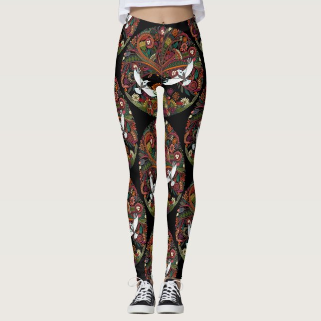 schwarzer Baum Leggings (Vorderseite)