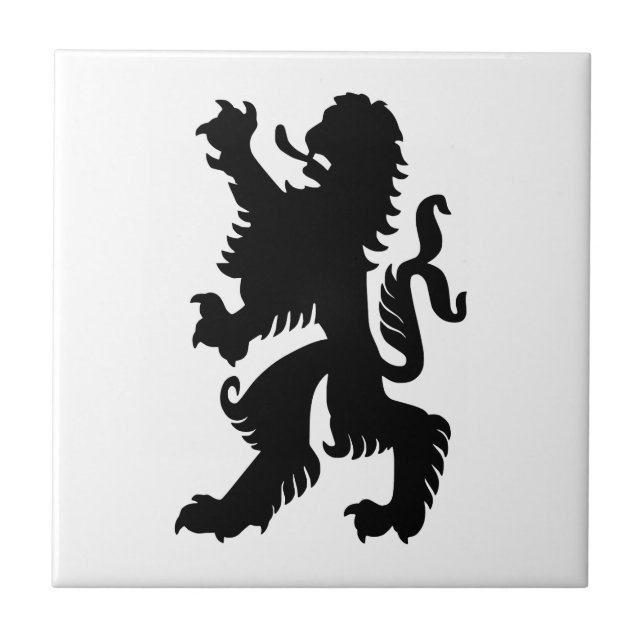 Schwarzer bayerischer Löwe Fliese (Vorderseite)