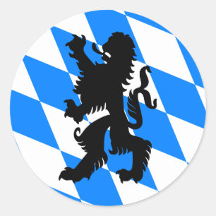 Schwarzer bayerischer Löwe Runder Aufkleber