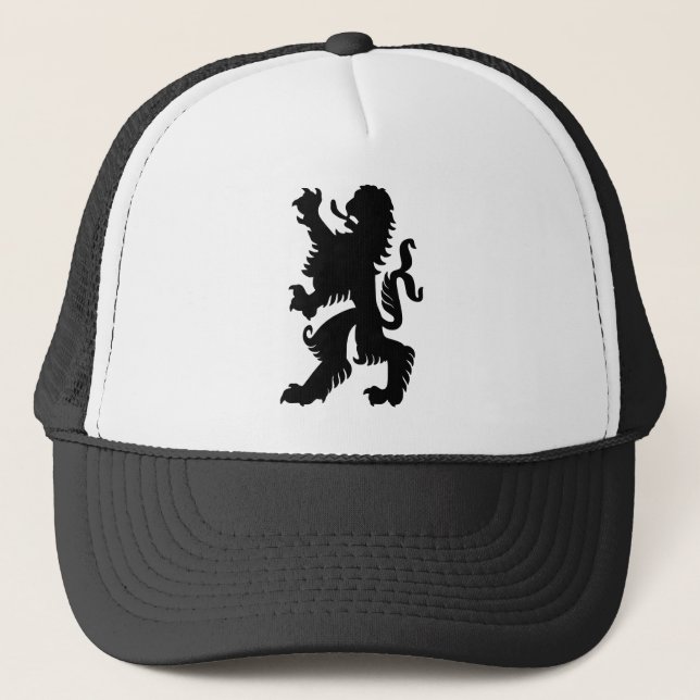 Schwarzer bayerischer Löwe Truckerkappe (Vorderseite)
