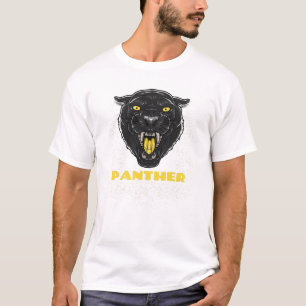 Schwarzer Beängstigender Panther T-Shirt