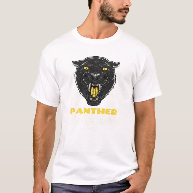 Schwarzer Beängstigender Panther T-Shirt (Vorderseite)