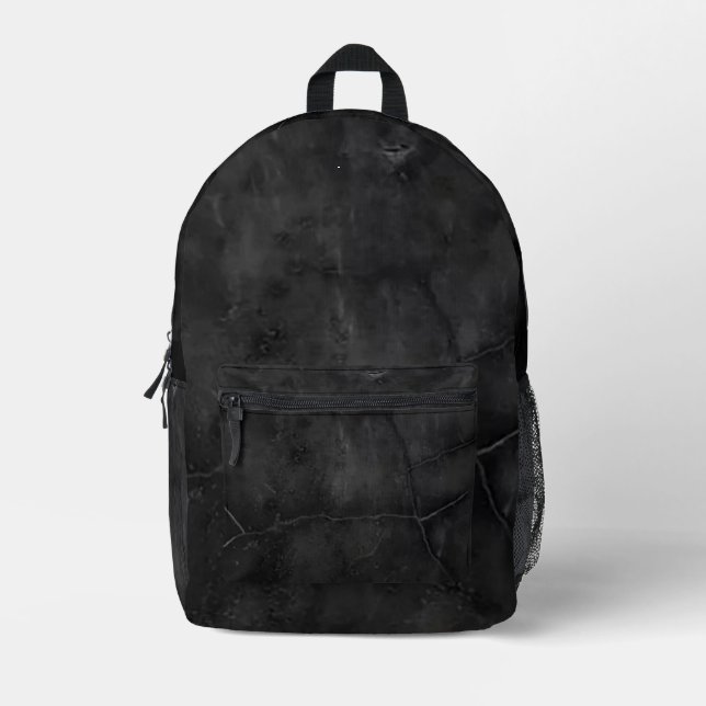 Schwarzer Bedruckter Rucksack (Vorderseite)