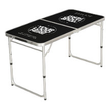 Schwarzer Beer-Pong-Tisch mit individuellem Logo,