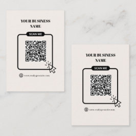Schwarzer & Beiger anpassbarer QR-Code-Website-Lin Visitenkarte