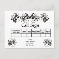 Schwarzer Bildlauf mit Gold Bead 3-D Look QSL Kart