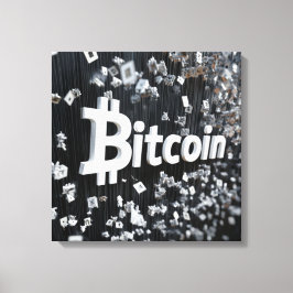 Schwarzer Bitcoin Leinwanddruck