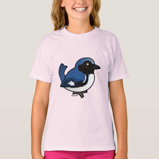 Schwarzer Blauer Warbler T-Shirt (Vorderseite)