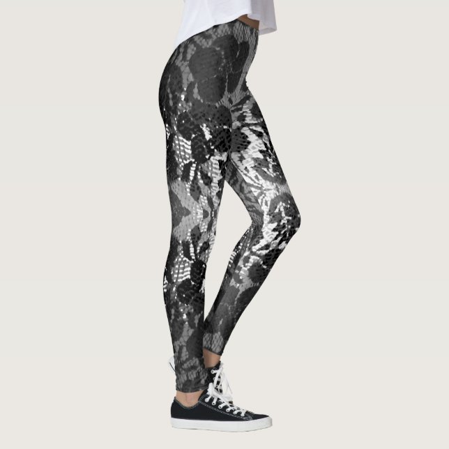 Schwarzer Blick über die weiße Weibchen Verführeri Leggings (Rechts)