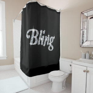 Schwarzer Bling Design Duschvorhang