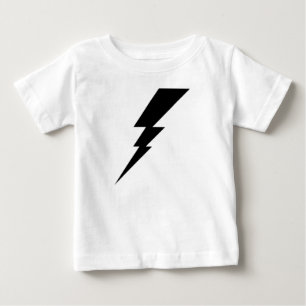 Schwarzer Blitz-Blitz Baby T-shirt