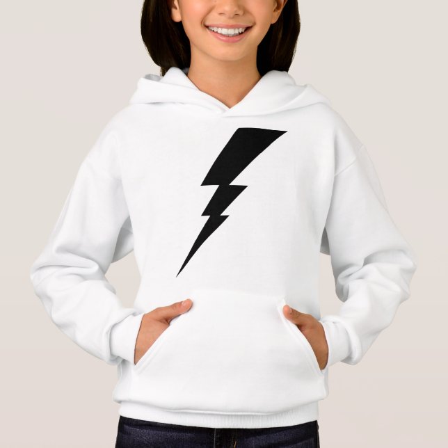 Schwarzer Blitz-Blitz Hoodie (Vorderseite)
