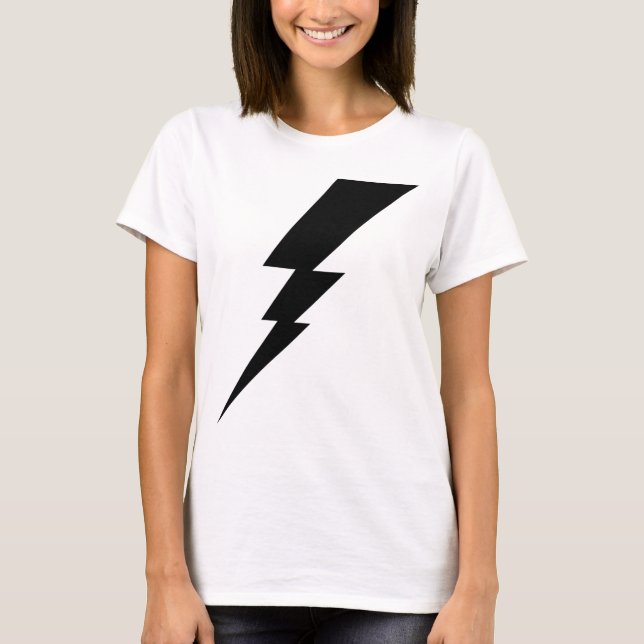 Schwarzer Blitz Bolzen Frauen T-Shirt (Vorderseite)