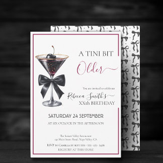 Schwarzer Bogen Kirsche trinken "A tini bit Older" Einladung