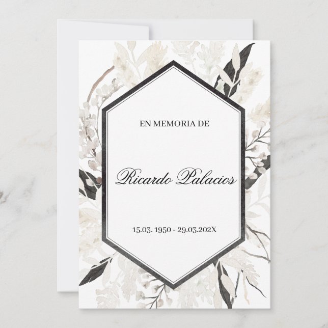 Schwarzer Boho Einladung (Vorderseite)