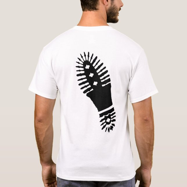 Schwarzer Bootprint (hinterer Entwurf) T - Shirt (Rückseite)