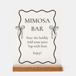 Schwarzer Bow, der das Knot-Brautparty Mimosa Bar Acrylschild