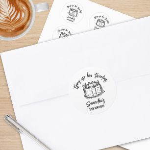 Schwarzer Bow, der sie zwanzig zum 30. Geburtstag  Runder Aufkleber