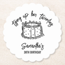 Schwarzer Bow, der sie zwanzig zum 30. Geburtstag Untersetzer