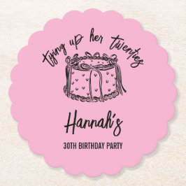 Schwarzer Bow, der sie zwanzig zum 30. Geburtstag Untersetzer