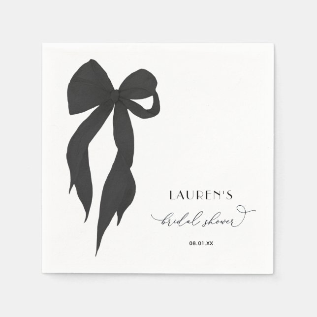 Schwarzer Bow verbindet das Brautparty des Knotens Serviette (Vorderseite)