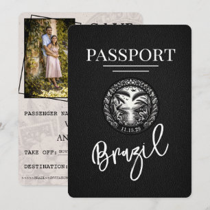 Schwarzer Brasilien Reisepass Save The Date
