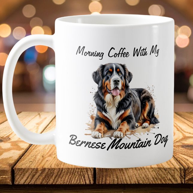 Schwarzer & Braun Berner Hund PERSONALISIEREN Kaffeetasse ( Personalize Elegant and Fun design)