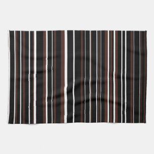 Schwarzer, brauner und weißer Barcode-Streifen Handtuch