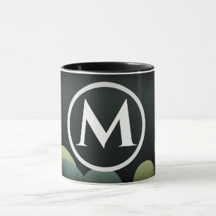 Schwarzer Bubble Retro Moderner Monogramm Buchstab Tasse
