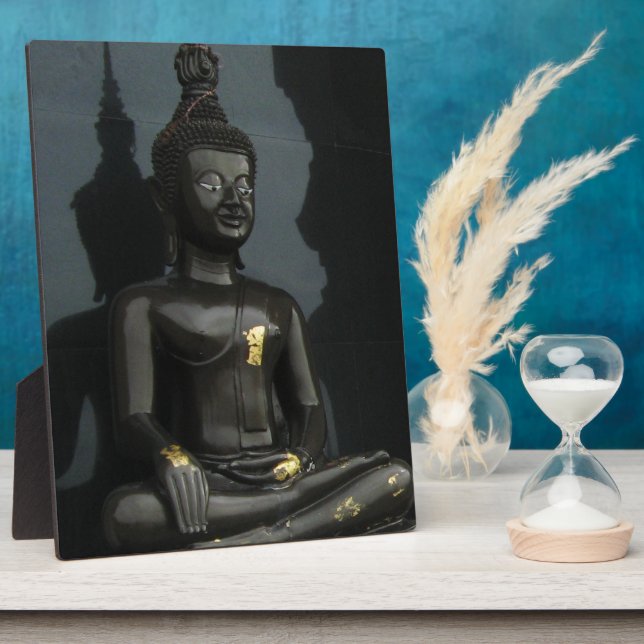 Schwarzer Buddha ... Nong Khai, Isaan, Thailand Fotoplatte (Seite)