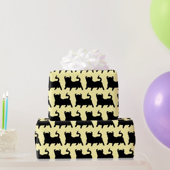 Schwarzer Bulle, beliebige Hintergrundfarbe Geschenkpapier (Partygeschenke)