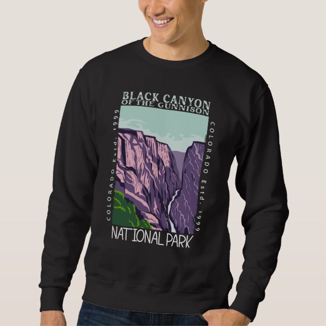 Schwarzer Canyon des Gunnison Nationalparks Retro Sweatshirt (Vorderseite)