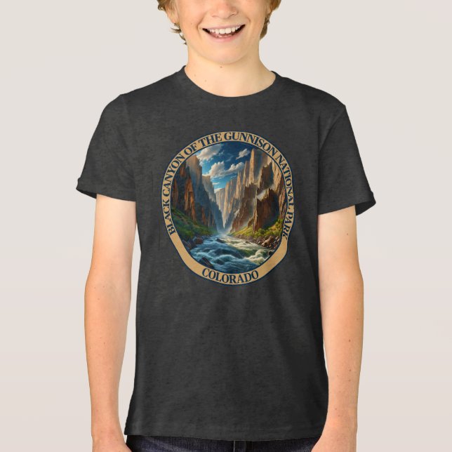 Schwarzer Canyon des Gunnison-Nationalparks Tri-Blend Shirt (Vorderseite)