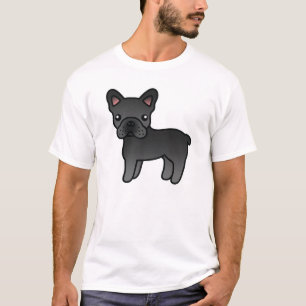 Schwarzer Cartoon Französische Bulldogge T-Shirt