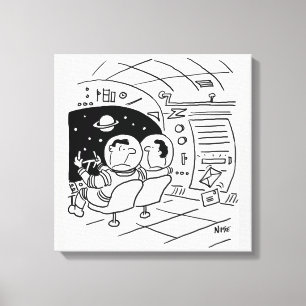 Schwarzer Cartoon Kunst, Dichtung und Musik Leinwanddruck