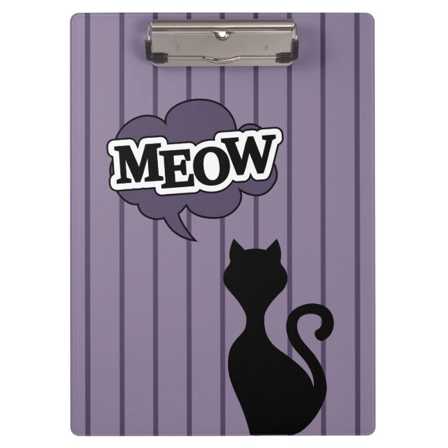 Schwarzer Cartoon lila Mäuse Klemmbrett (Vorderseite)